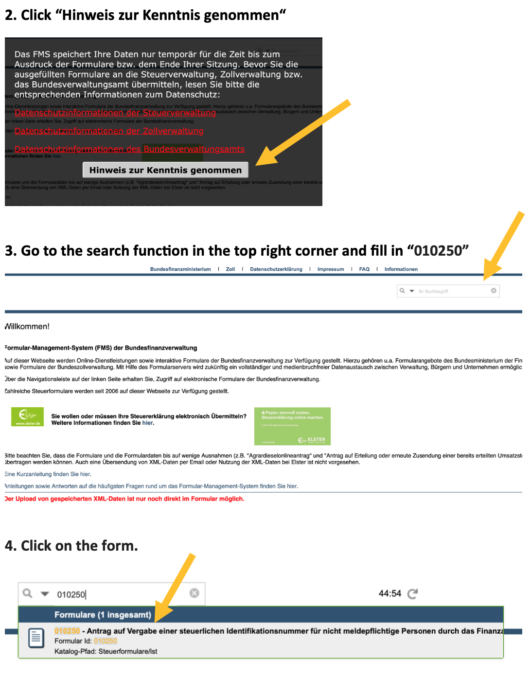 visual Instruction for german Tax ID part 1