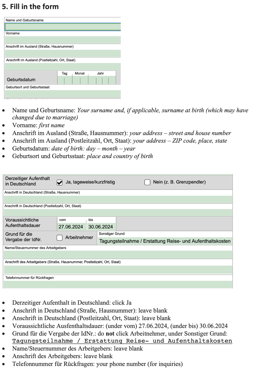 visual Instruction for german Tax ID part 2