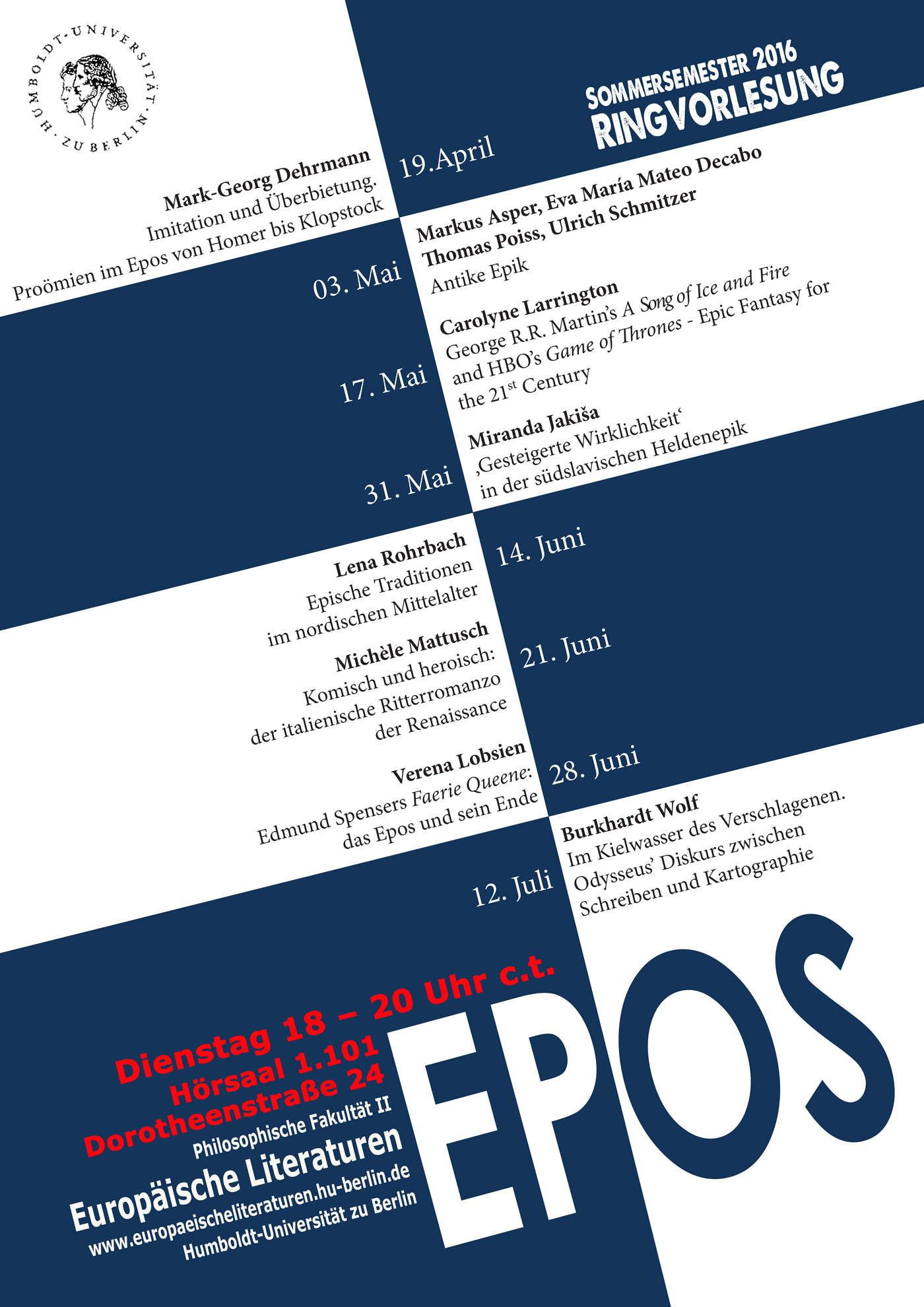 EPOS SoSe 2016 - Plakat und Programm